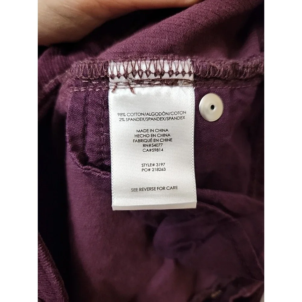 Cabi Skinny Corduroy Pants Womens 2 Wine Red Stretch